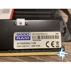 Модуль памяти DDR-3 noECC UnBuf DIMM, 4Gb, Goodram, PC3-12800 (GY1600D364L11\4G)